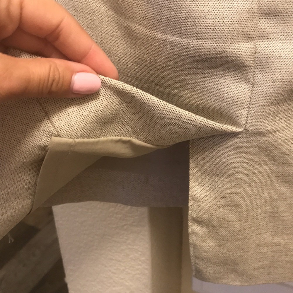 The Limited Oatmeal/beige exposed zipper pencil skirt - Picture 8 of 11